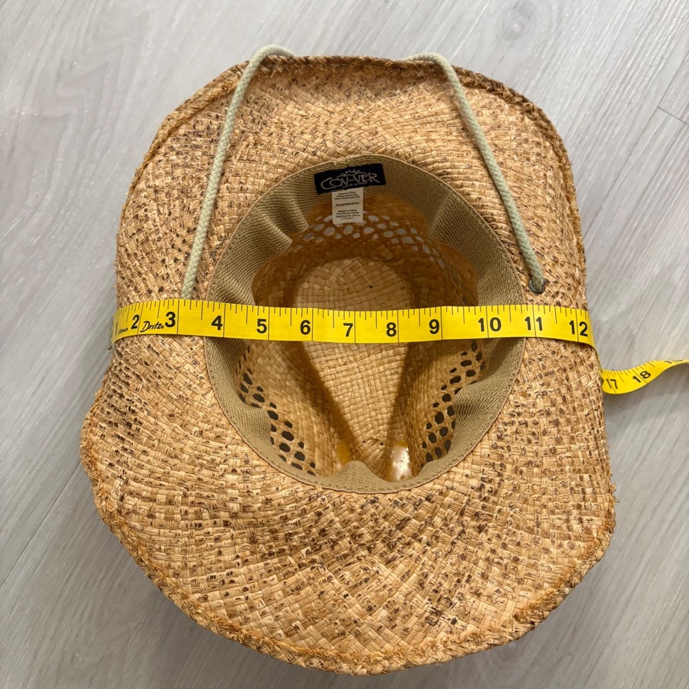 Cov-Ver Your World Straw Cowboy Hat Natural Fiber Western Sun Hat F1009-1 S/M - Picture 12 of 16